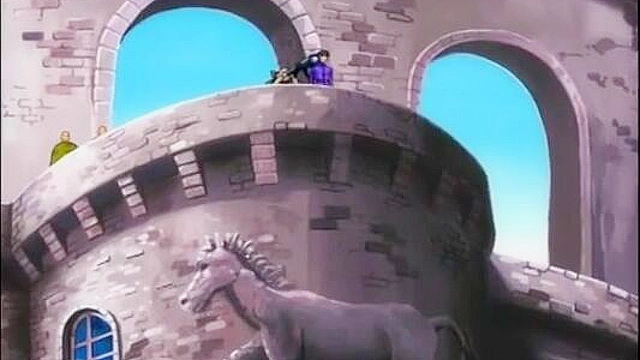 Horny stable boy finds a tied up virgin elf and fingers her pussy