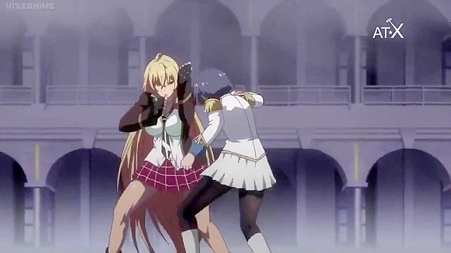 Sexy lesbian babe gets served drinks while in the bathtub before sexy fighting