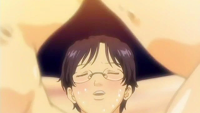 Milk Junkie 4 - Three hentai girls with huge tits fuck nerd in contest