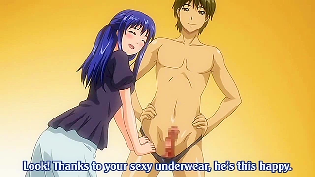 Blonde anime cutie gets fucked in tight swimsuit in public dressing room