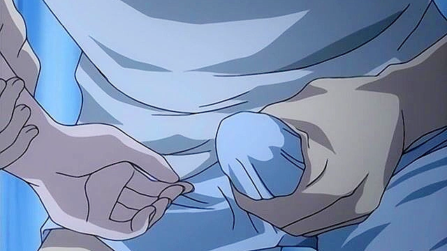 Romantic anime couple make love in a cave hot springs