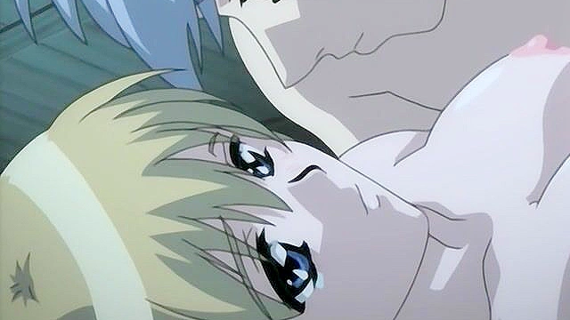 Romantic anime couple make love in a cave hot springs