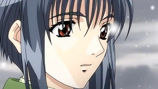 Romantic anime couple make love in a cave hot springs