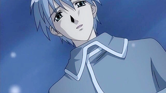 Romantic anime couple make love in a cave hot springs