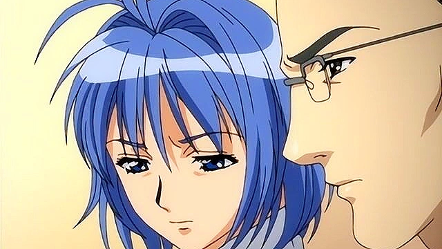 Romantic anime couple make love in a cave hot springs