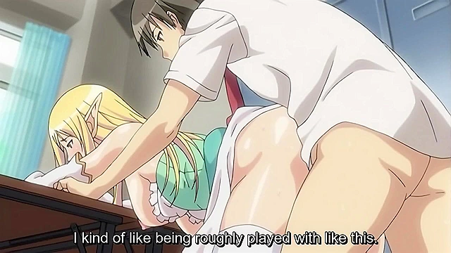 Fault!! S - Horny anime elf girl gets fucked in classroom after lusty blowjob