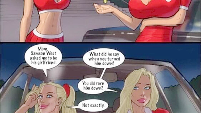 Blonde cheerleader with big tits sucks a monster black cock