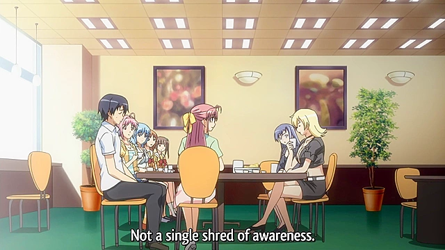 Tropical Kiss 1 - Our hero slams his thick dick in virgin anime teen's pussy after boobjob