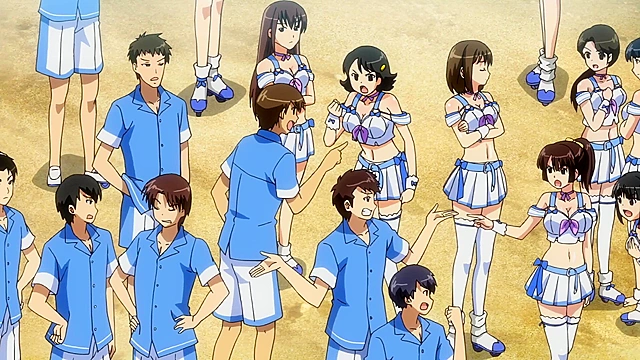 Tropical Kiss 1 - Our hero slams his thick dick in virgin anime teen's pussy after boobjob