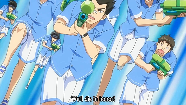 Tropical Kiss 1 - Our hero slams his thick dick in virgin anime teen's pussy after boobjob