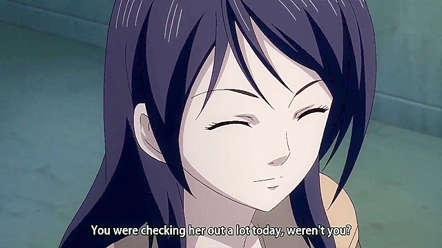 Teen dude fucks his busty japanese girlfriend while his horny neighbor spies on him