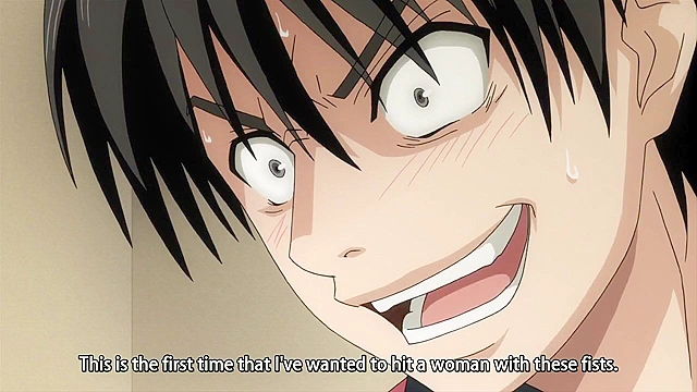 Teen dude fucks his busty japanese girlfriend while his horny neighbor spies on him