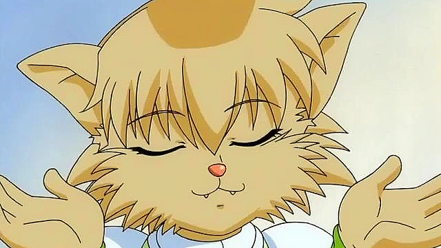 Busty alien catgirl sprouts ears as she orgasms from a hard creampie