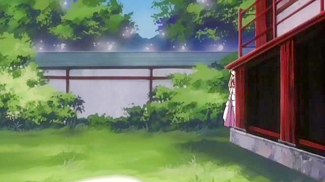 Petite hentai girl with long hair gets her soft pussy fucked by ninja for first time