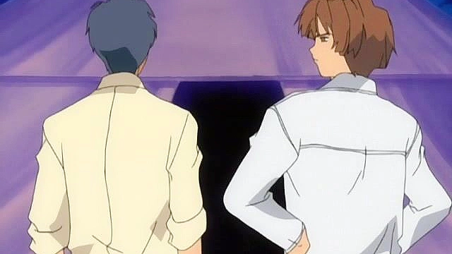 Petite hentai girl with long hair gets her soft pussy fucked by ninja for first time