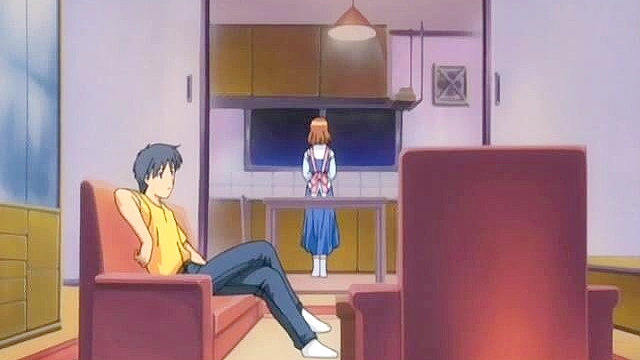 Petite hentai girl with long hair gets her soft pussy fucked by ninja for first time