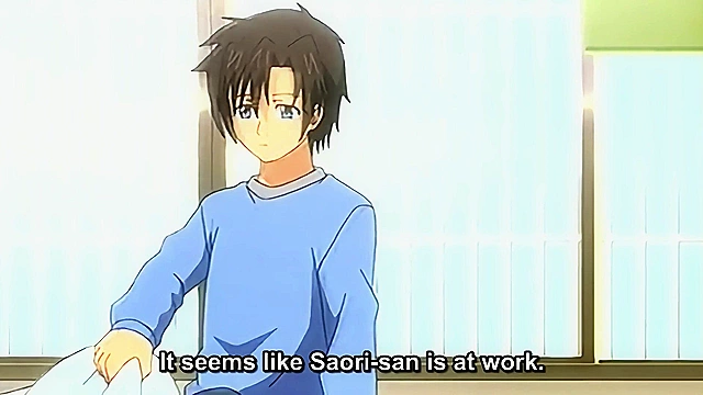 Anime girlfriend professes her love and titty fucks her boyfriend to facial