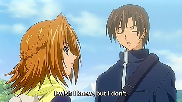 Anime girlfriend professes her love and titty fucks her boyfriend to facial