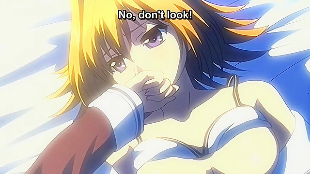 Anime girlfriend professes her love and titty fucks her boyfriend to facial