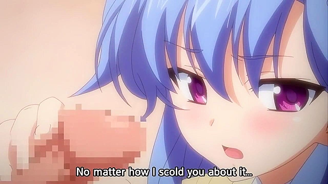 Dirty teen hentai sister gives a blowjob on her knees for a sticky facial