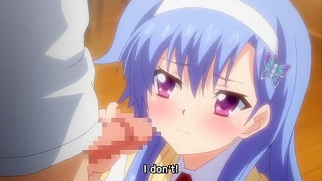 Dirty teen hentai sister gives a blowjob on her knees for a sticky facial