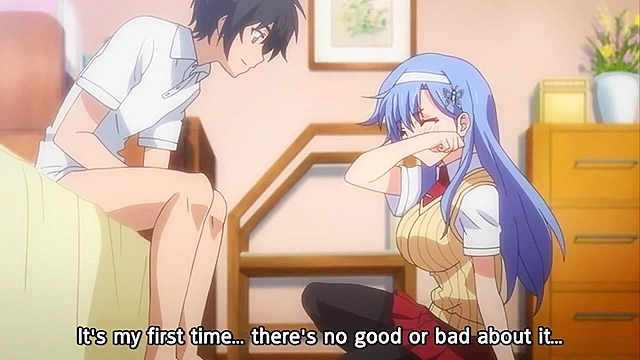 Dirty teen hentai sister gives a blowjob on her knees for a sticky facial