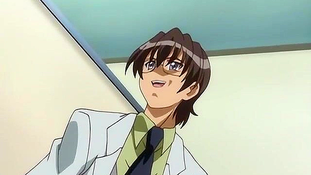 Horny student gets bent over her desk and fucked by the old dirty anime teacher