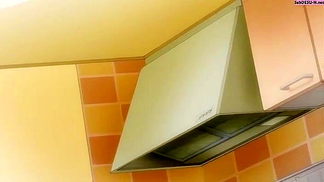 Cute anime teen with a hairy pussy gets a public blowjob