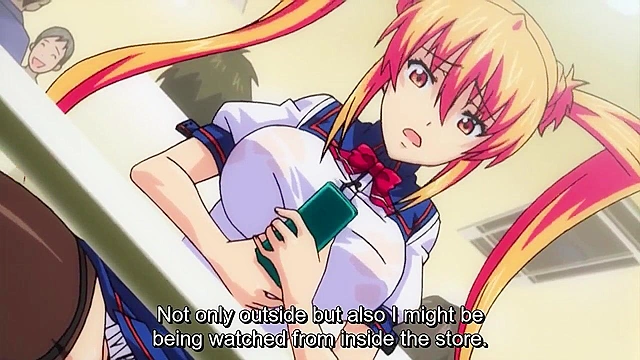 Busty hentai schoolgirl is caught on the street and rough fucked while blindfolded