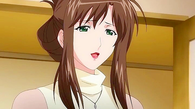 Secret Face of My Wife - Busty anime milf in lingerie satisfies her husband