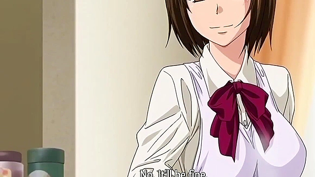 Busty hentai schoolgirl fucks in the gym and squirts milk while orgasming