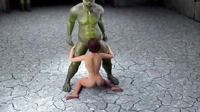 Bride of the Goblin - Chained up anime princess fucked by big orc cock