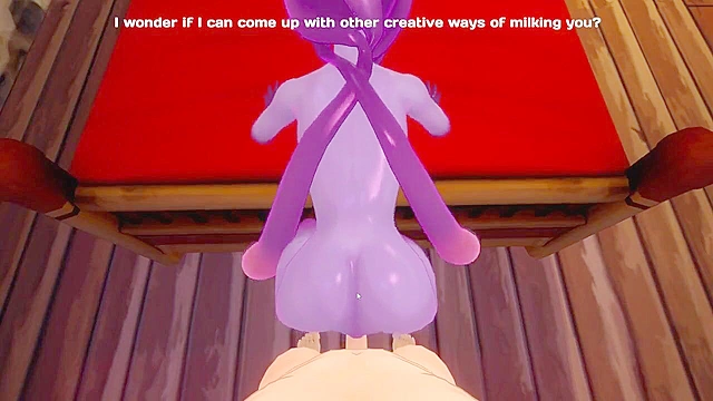 Purple animated slime girl fucks your cock in pov