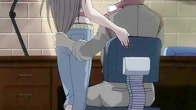 Living Sex Toy 2 - Hentai slut fucks 3 guys while babe spies on them