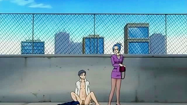 Living Sex Toy 2 - Hentai slut fucks 3 guys while babe spies on them