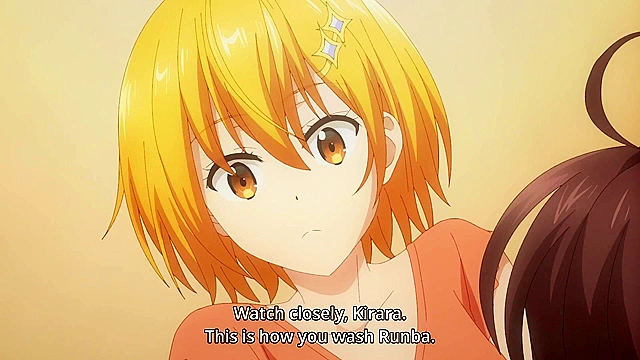 Super HxEros (uncensored) 11 - Ecchi - Anime schoolgirl talk gossip while taking a bath