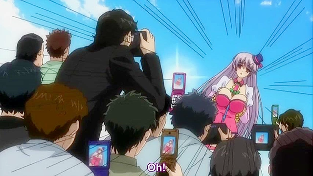 Dirty cosplay waitress sucks everyone's dick in public for bukkake bath