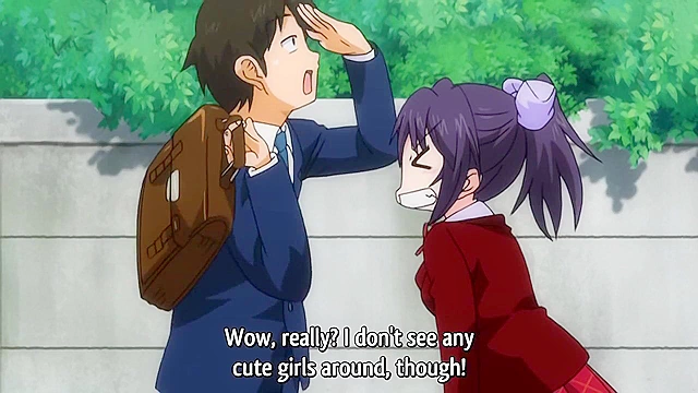 Little Devil Girlfriend 2 - Petite anime schoolgirl and busty elf in threesome sex