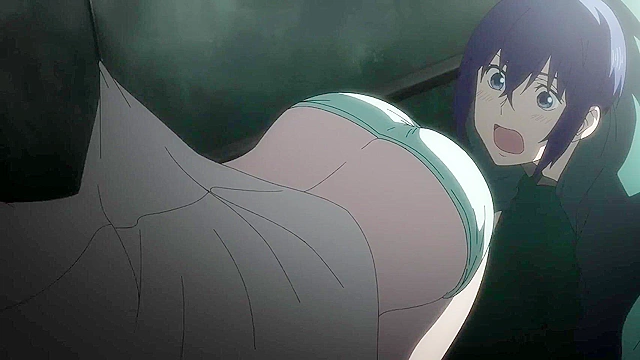 World's Ends Harem 9 - ecchi anime - Three anime girls use their boobs to shower guy