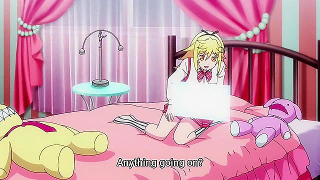 World's Ends Harem 9 - ecchi anime - Three anime girls use their boobs to shower guy