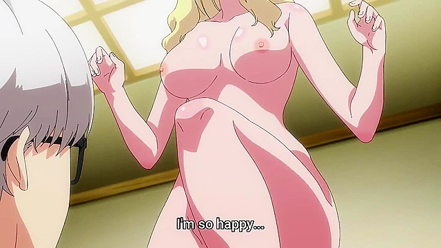 World's Ends Harem 9 - ecchi anime - Three anime girls use their boobs to shower guy