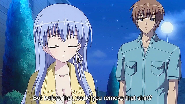 Dark Blue 2 - Busty anime virgin teen fucked at pool while loser watches