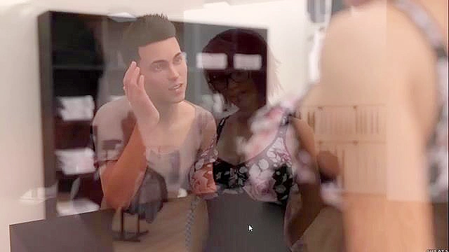 Midnight Paradise - Ebony 3d hentai girl fucks in the public bathroom