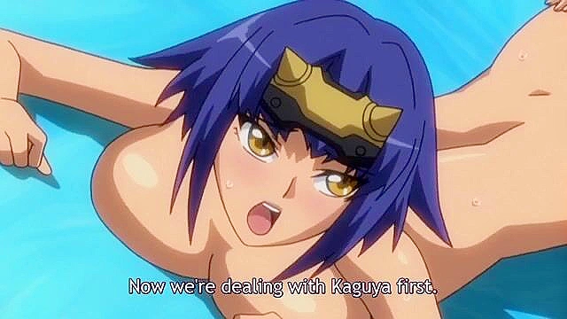 Busty anime princess is made to masturbate pussy while perv dude watches