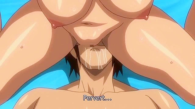 Busty anime princess is made to masturbate pussy while perv dude watches