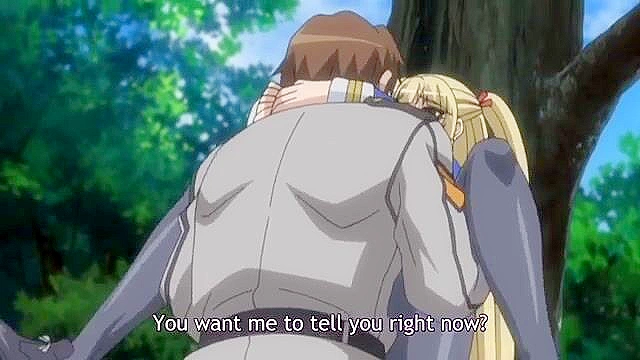 Busty anime princess is made to masturbate pussy while perv dude watches