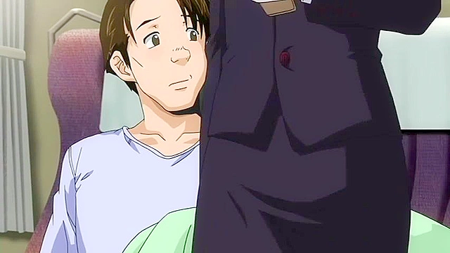 Naughty anime nurse gives a 69 blowjob to disabled hospital patient