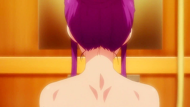 World's End Harem 5 - ecchi anime - Shy dude washes sexy girl bodies at public bath