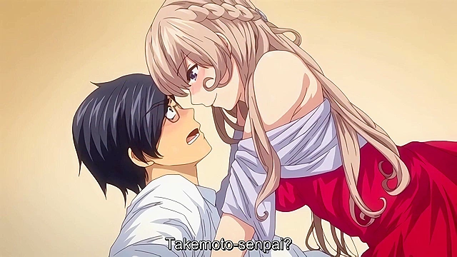 Slutty senpai grinds down on a virgin cock after recital