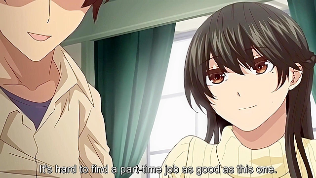 Slutty senpai grinds down on a virgin cock after recital